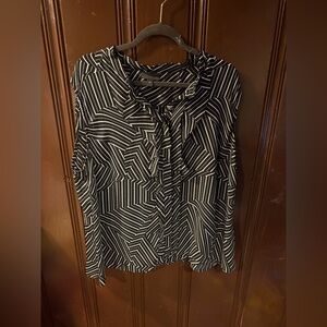 Black and White Striped Women's Top size 3X Worthington